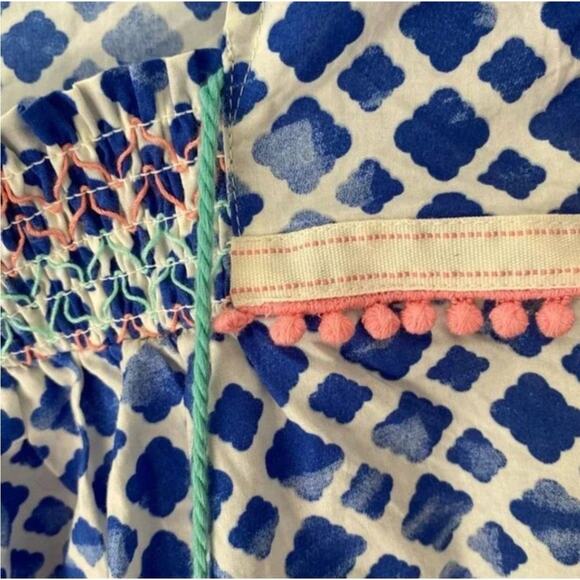 Matilda Jane Wandering Waters Blue Smocked Tassel Blouse Women's Size Medium Wor - Picture 6 of 9